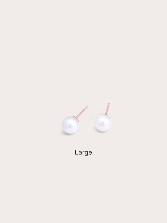 Pearl Studs L 18K Rose Gold – Mondays Made Flower & Birthstone Jewelry Singapore