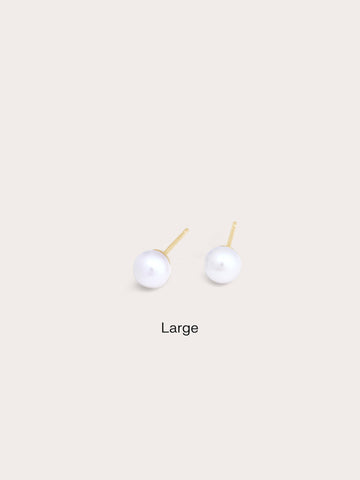 Pearl Studs L 18K Gold – Mondays Made Flower & Birthstone Jewelry Singapore