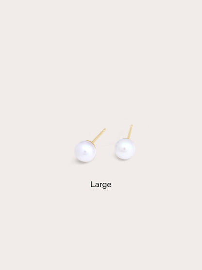 Pearl Studs L 18K Gold – Mondays Made Flower & Birthstone Jewelry Singapore