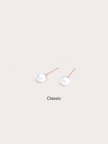 Pearl Studs M 18K Rose Gold – Mondays Made Flower & Birthstone Jewelry Singapore