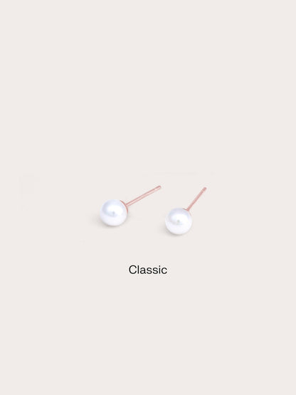 Pearl Studs M 18K Rose Gold – Mondays Made Flower & Birthstone Jewelry Singapore
