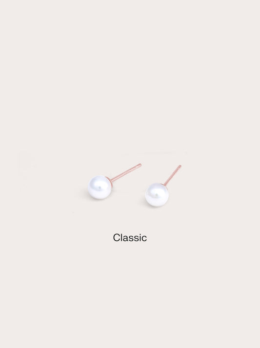 Pearl Studs M 18K Rose Gold – Mondays Made Flower & Birthstone Jewelry Singapore