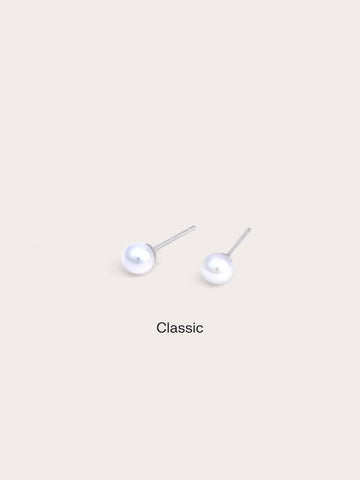 Pearl Studs M S925 Silver Rhodium – Mondays Made Flower & Birthstone Jewelry Singapore