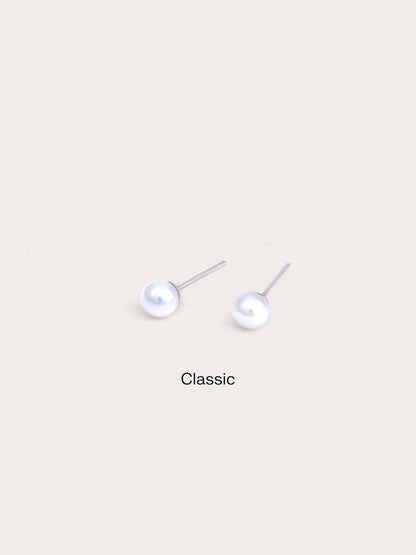 Pearl Studs M S925 Silver Rhodium – Mondays Made Flower & Birthstone Jewelry Singapore