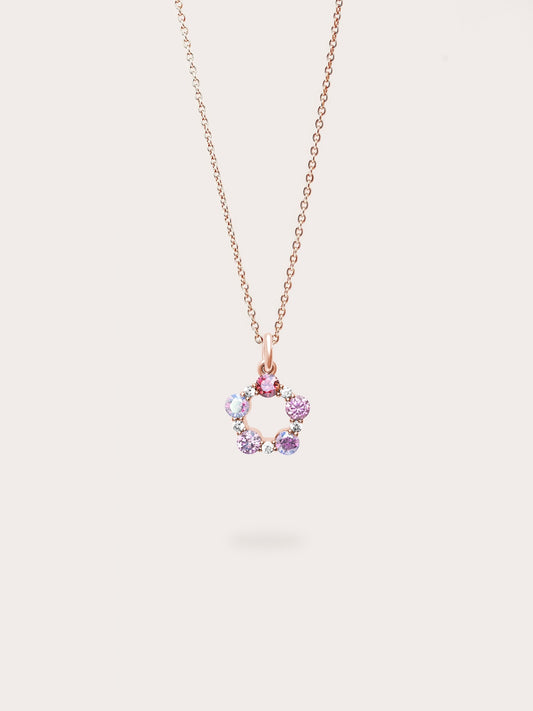 Pink Meadows Moissanite Cluster Necklace 18K Rose Gold (1) – Mondays Made Flower & Birthstone Jewelry Singapore