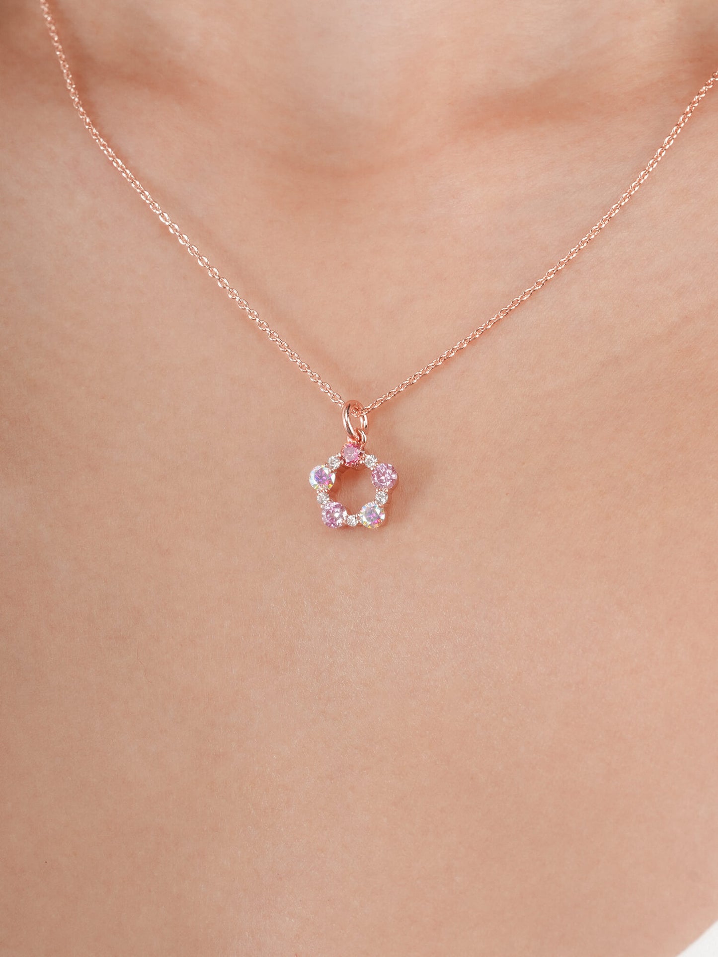 Pink Meadows Moissanite Cluster Necklace