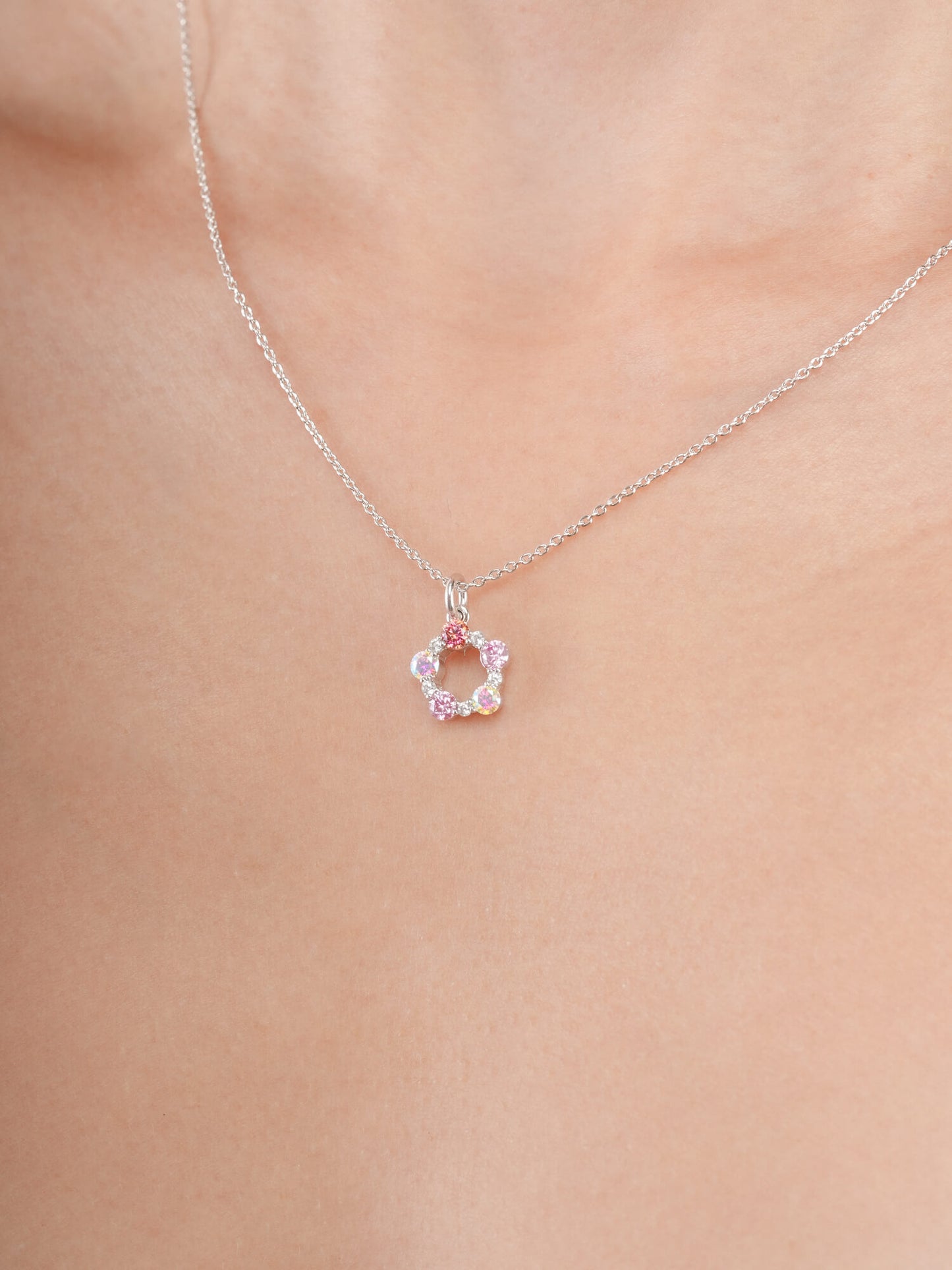 Pink Meadows Moissanite Cluster Necklace