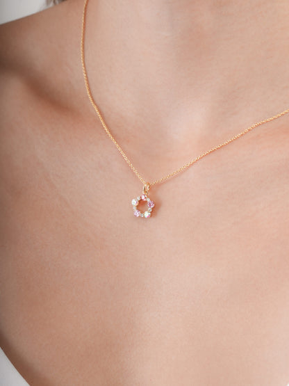 Pink Meadows Moissanite Cluster Necklace 18K Gold (3) – Mondays Made Flower & Birthstone Jewelry Singapore
