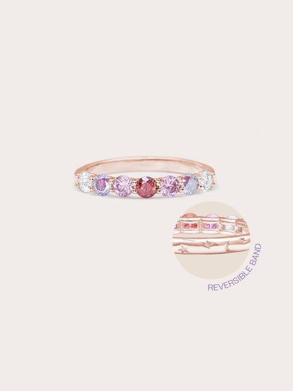 Pink Meadows Moissanite Eternity Band 18K Rose Gold (3) – Mondays Made Flower & Birthstone Jewelry Singapore