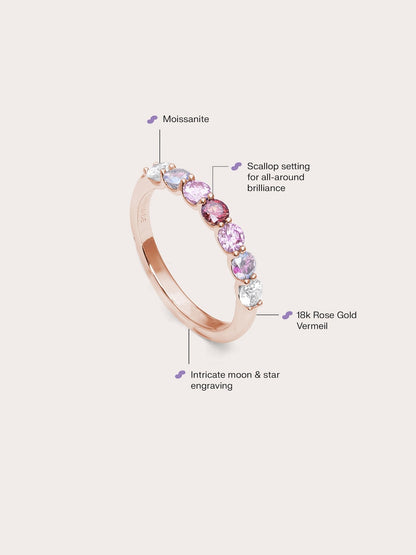 Pink Meadows Moissanite Eternity Band 18K Rose Gold (4) – Mondays Made Flower & Birthstone Jewelry Singapore