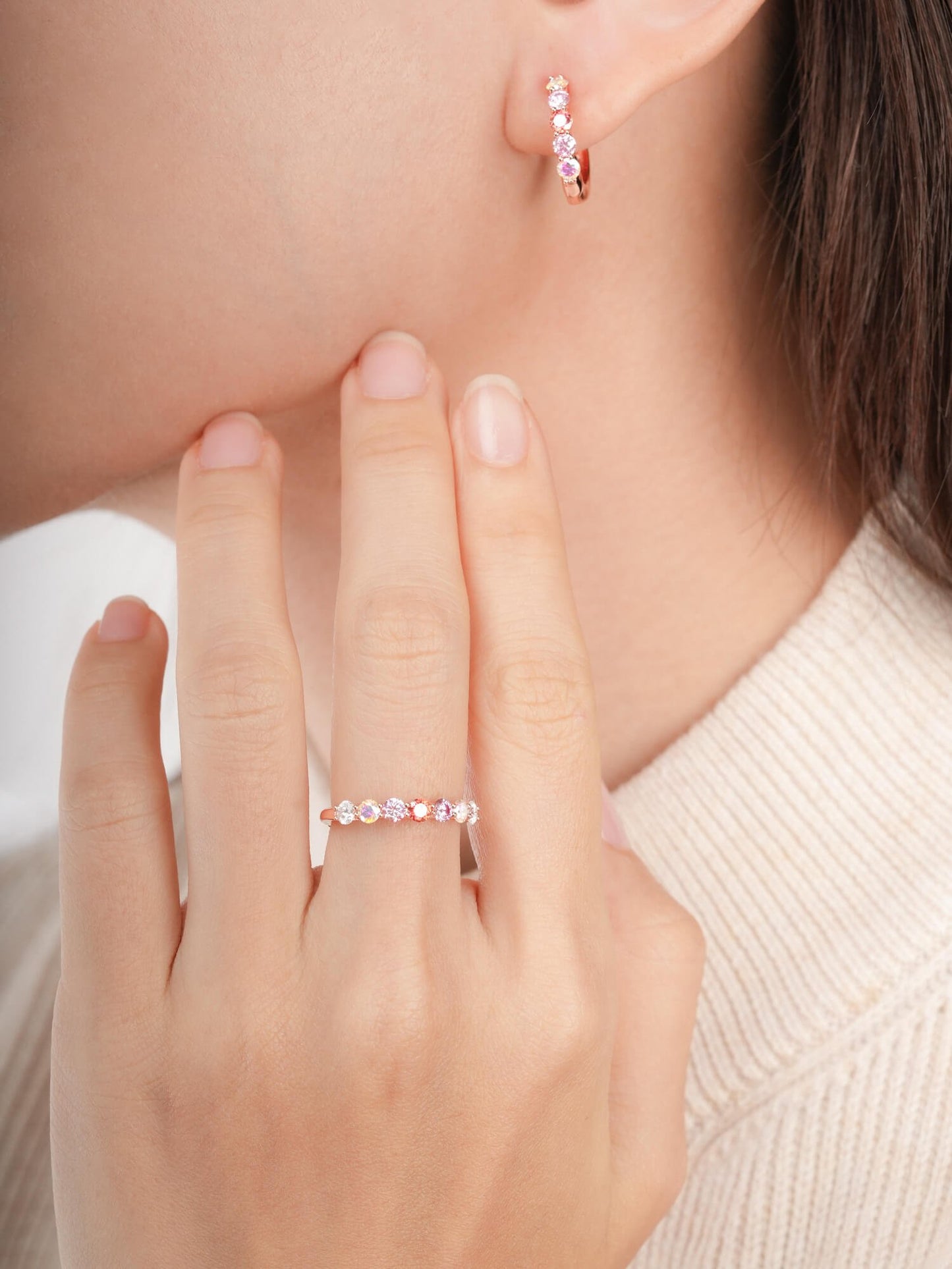 Pink Meadows Moissanite Eternity Band