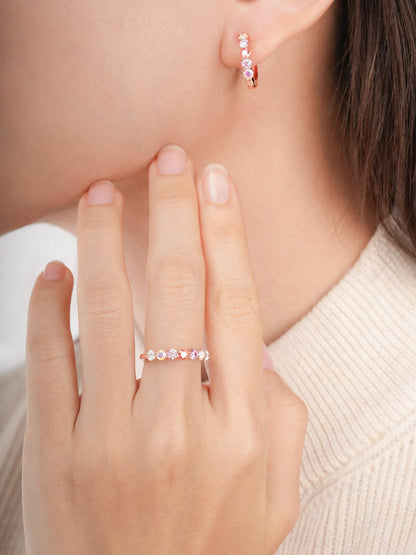 Pink Meadows Moissanite Eternity Band 18K Rose Gold (5) – Mondays Made Flower & Birthstone Jewelry Singapore