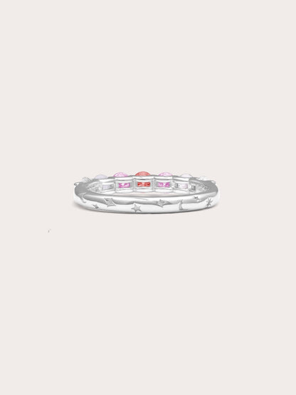 Pink Meadows Moissanite Eternity Band S925 Silver Rhodium (6) – Mondays Made Flower & Birthstone Jewelry Singapore