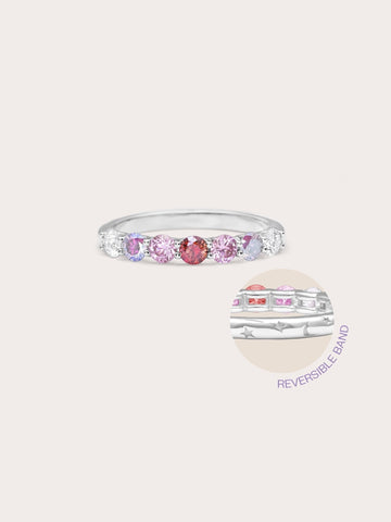 Pink Meadows Moissanite Eternity Band S925 Silver Rhodium (1) – Mondays Made Flower & Birthstone Jewelry Singapore