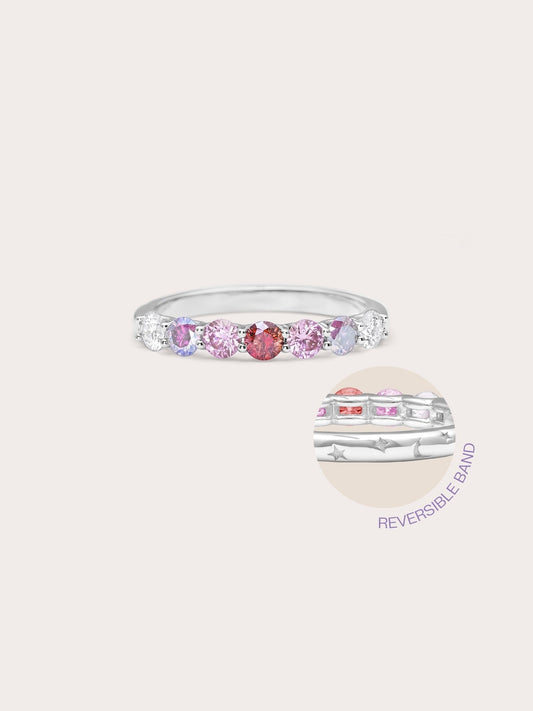 Pink Meadows Moissanite Eternity Band S925 Silver Rhodium (1) – Mondays Made Flower & Birthstone Jewelry Singapore