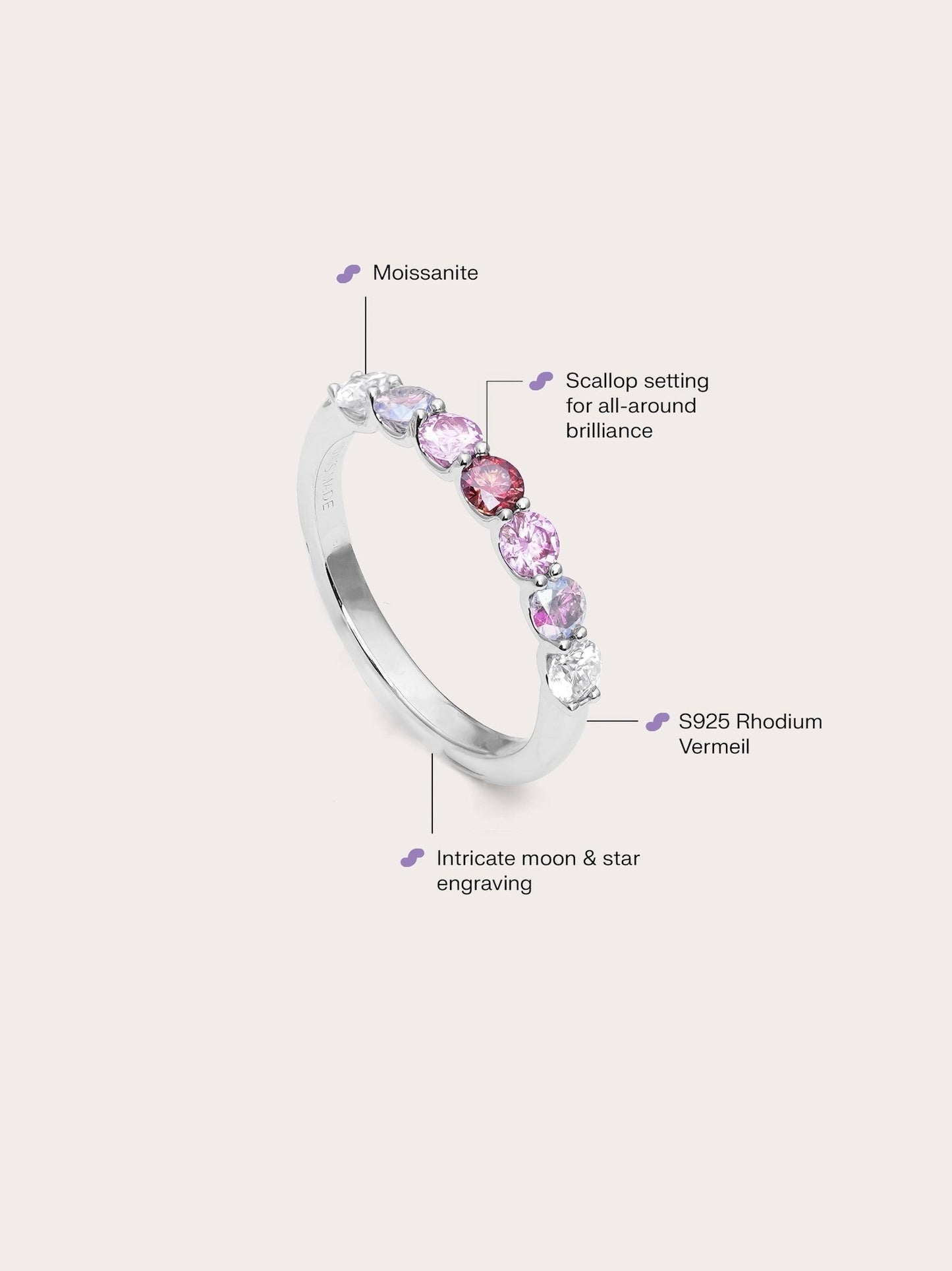 Pink Meadows Moissanite Eternity Band