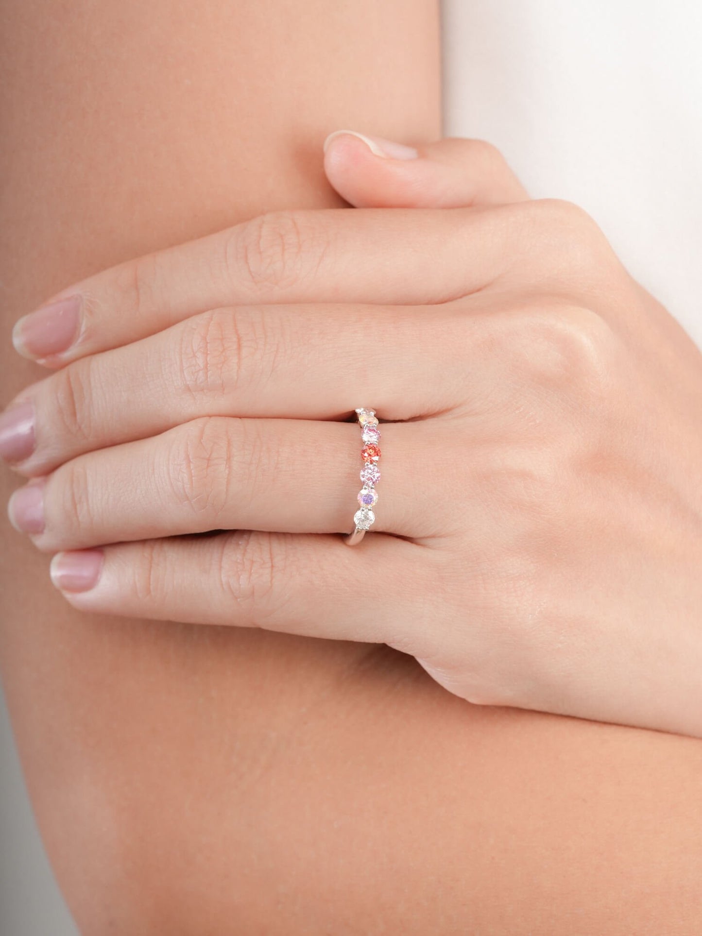 Pink Meadows Moissanite Eternity Band
