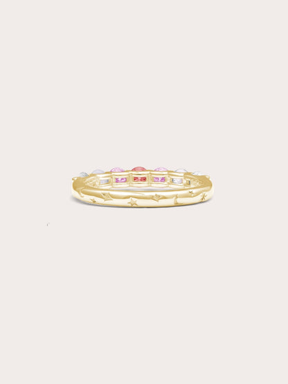 Pink Meadows Moissanite Eternity Band 18K Gold (1) – Mondays Made Flower & Birthstone Jewelry Singapore