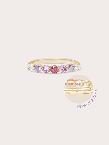 Pink Meadows Moissanite Eternity Band 18K Gold (3) – Mondays Made Flower & Birthstone Jewelry Singapore