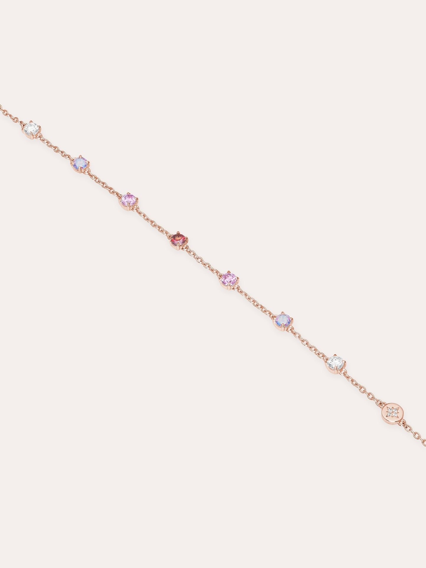 Pink Meadows Moissanite Station Bracelet