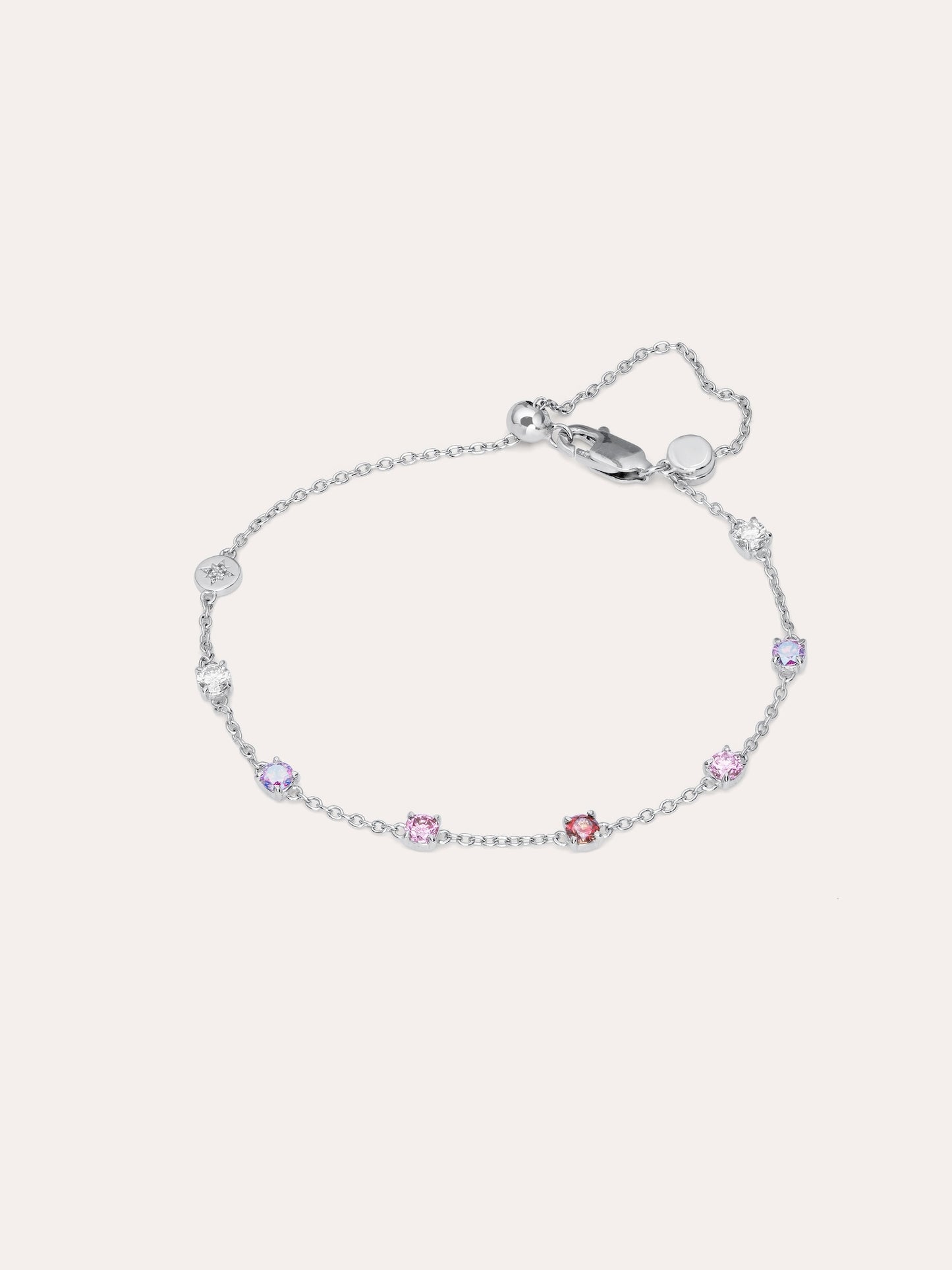 Pink Meadows Moissanite Station Bracelet