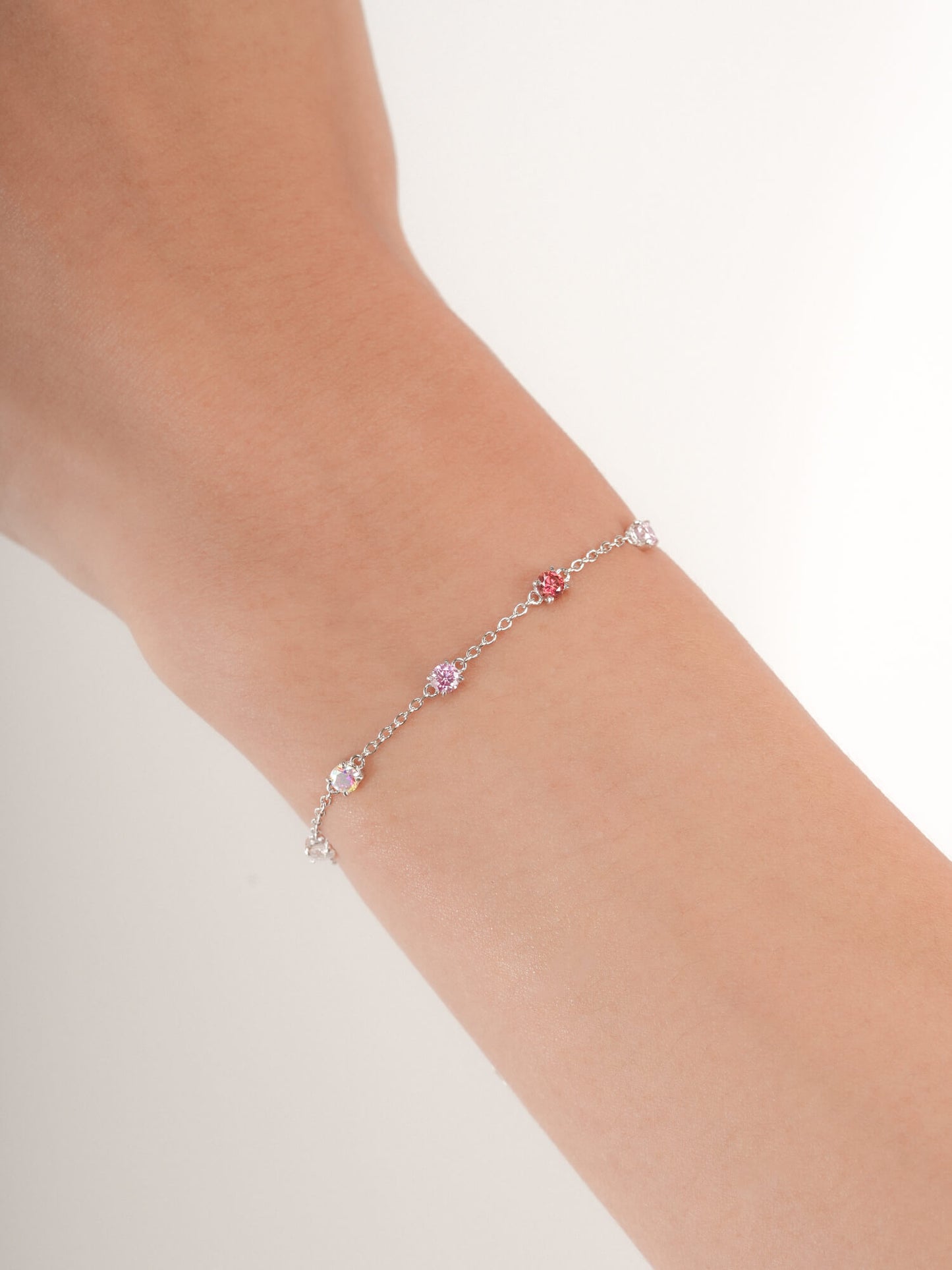 Pink Meadows Moissanite Station Bracelet