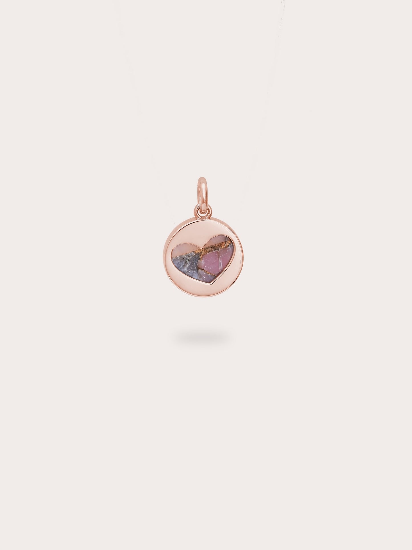 Pink Opal Copper Reversible Coin Charm