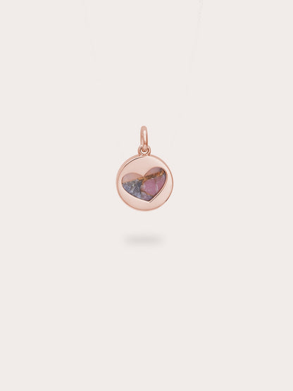 Pink Opal Copper Reversible Coin Charm 18K Rose Gold (4) – Mondays Made Flower & Birthstone Jewelry Singapore