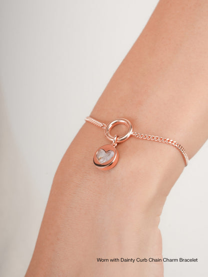 Pink Opal Copper Reversible Coin Charm 18K Rose Gold (7) – Mondays Made Flower & Birthstone Jewelry Singapore