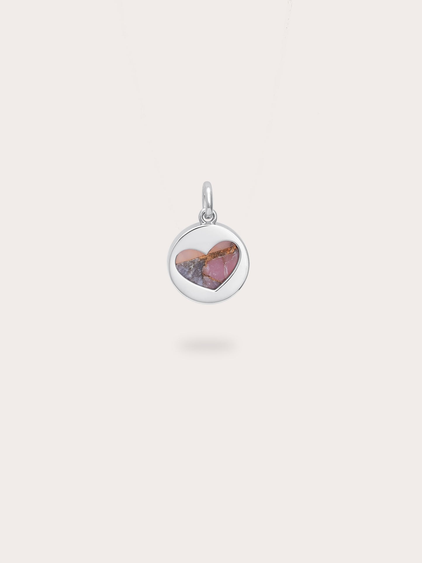 Pink Opal Copper Reversible Coin Charm