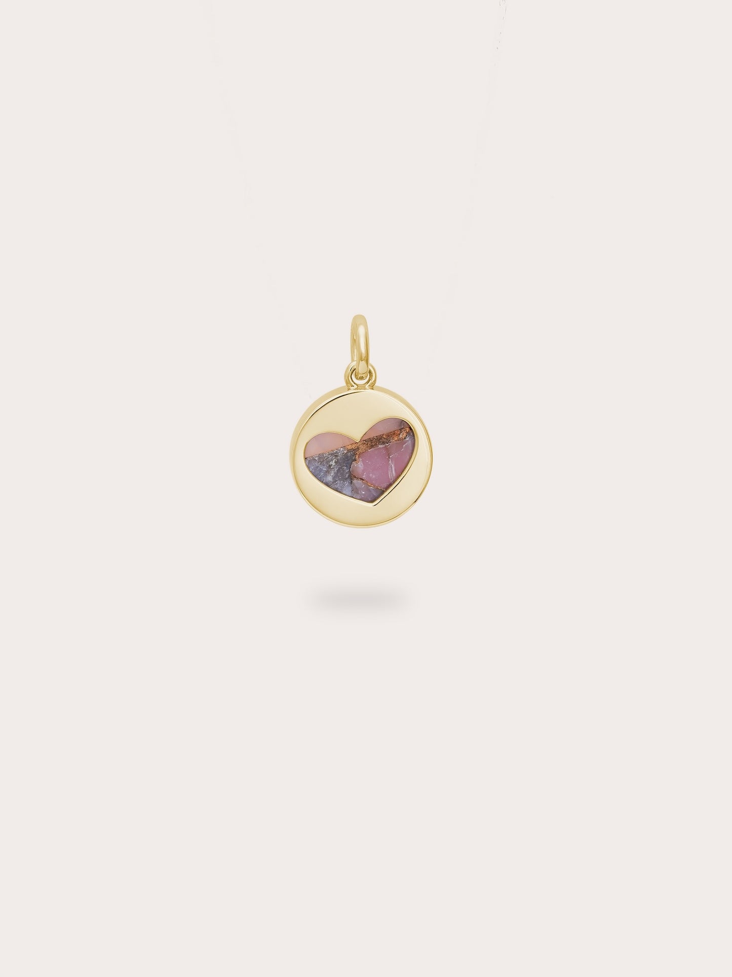 Pink Opal Copper Reversible Coin Charm
