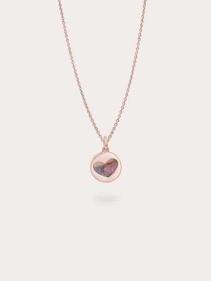 Pink Opal Copper Reversible Coin Necklace 18K Rose Gold (4) – Mondays Made Flower & Birthstone Jewelry Singapore