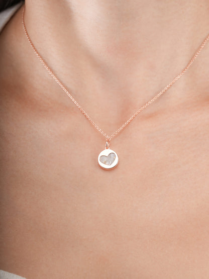 Pink Opal Copper Reversible Coin Necklace 18K Rose Gold (3) – Mondays Made Flower & Birthstone Jewelry Singapore