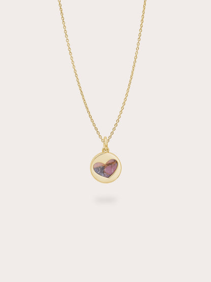 Pink Opal Copper Reversible Coin Necklace 18K Gold (4) – Mondays Made Flower & Birthstone Jewelry Singapore