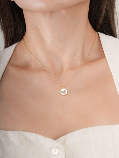 Pink Opal Copper Reversible Coin Necklace 18K Gold (6) – Mondays Made Flower & Birthstone Jewelry Singapore