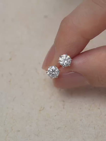Martini Moissanite Stud Earrings (0.5ct) in 18k Rose Gold Vermeil from Mondays Made