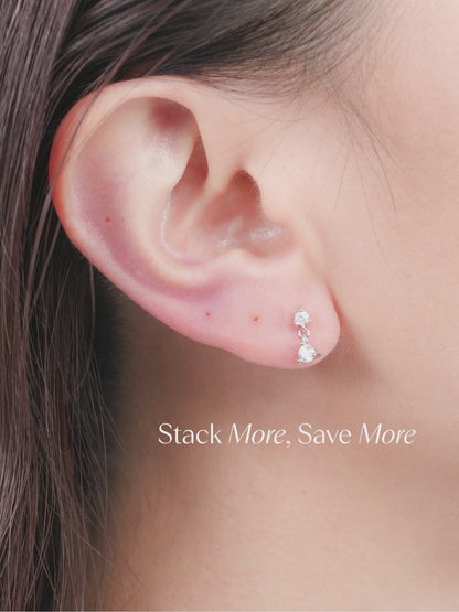 Solitaire Moissanite Flatback Earring (0.1ct)