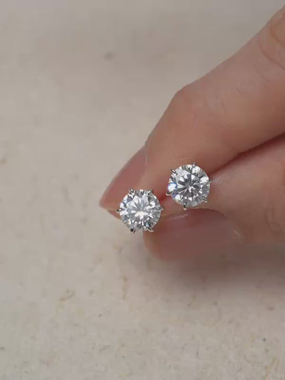 Martini Moissanite Stud Earrings (1ct) in 18k Gold Vermeil from Mondays Made