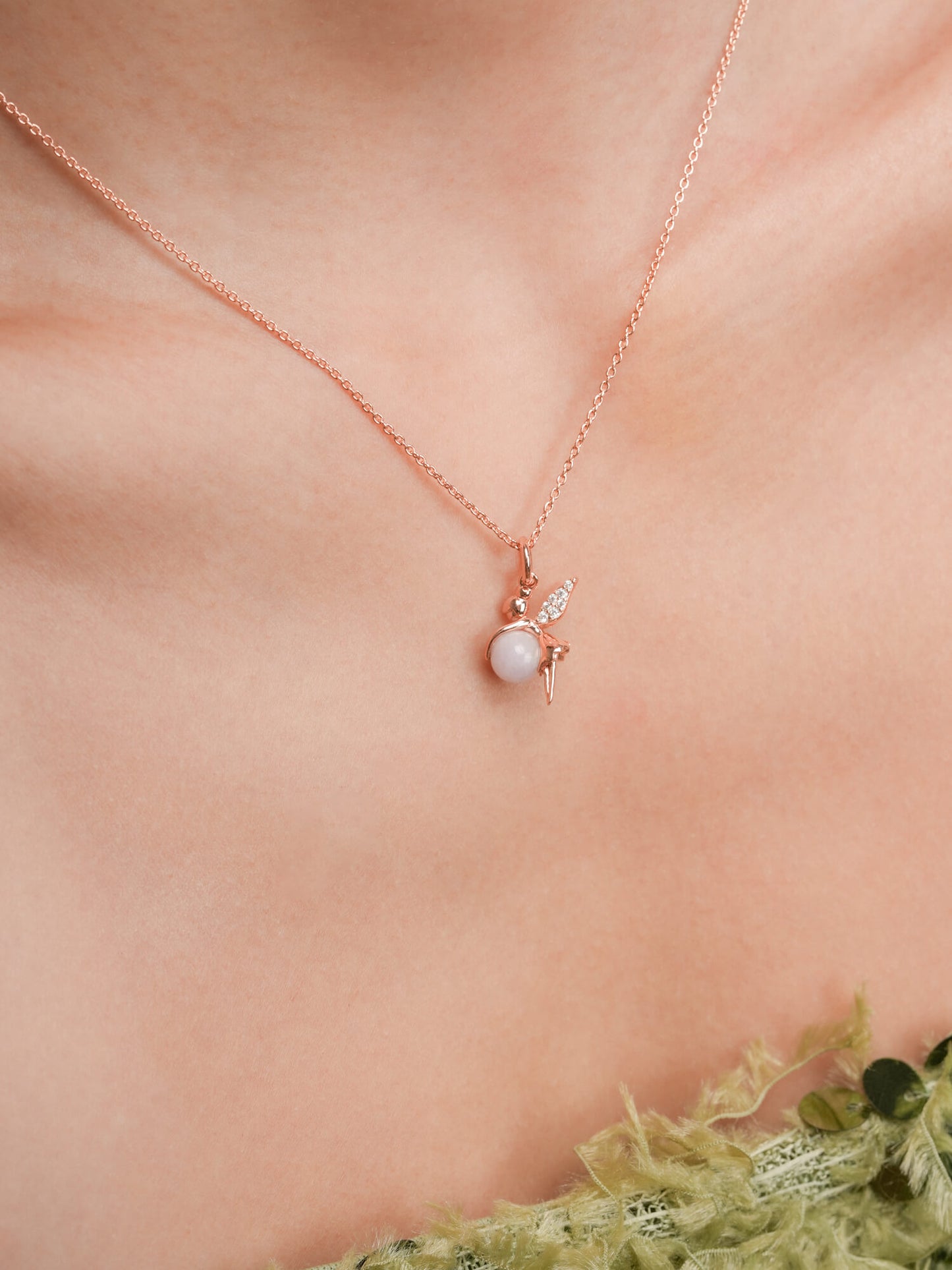 Prosperity Fairy Necklace - Lavender-Grey Jadeite