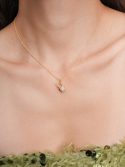 Prosperity Fairy Necklace Lavender Jadeite 18K Gold (2) – Mondays Made Flower & Birthstone Jewelry Singapore