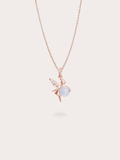 Prosperity Fairy Necklace Jadeite 18K Rose Gold (1) – Mondays Made Flower & Birthstone Jewelry Singapore