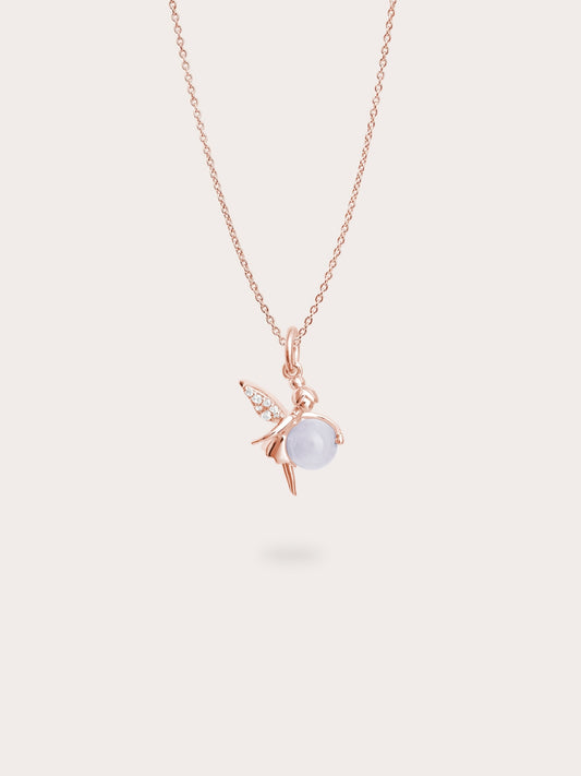 Prosperity Fairy Necklace Jadeite 18K Rose Gold (1) – Mondays Made Flower & Birthstone Jewelry Singapore