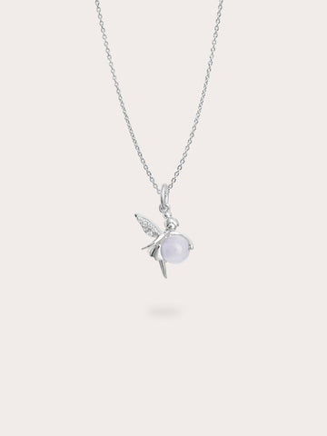 Prosperity Fairy Necklace Jadeite S925 Silver Rhodium (1) – Mondays Made Flower & Birthstone Jewelry Singapore
