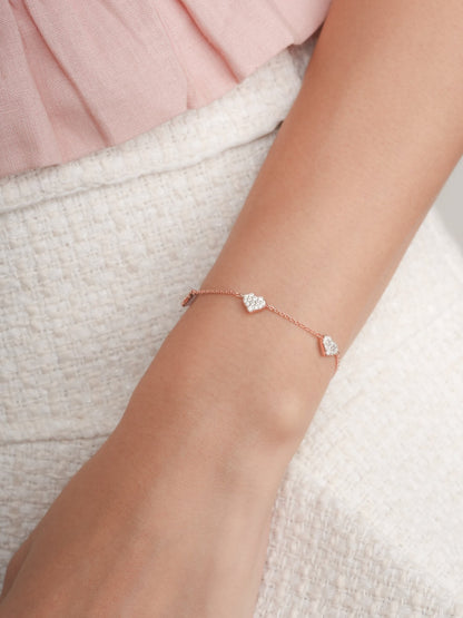 Puffy Heart Reversible Bracelet 18K Rose Gold (4) – Mondays Made Flower & Birthstone Jewelry Singapore