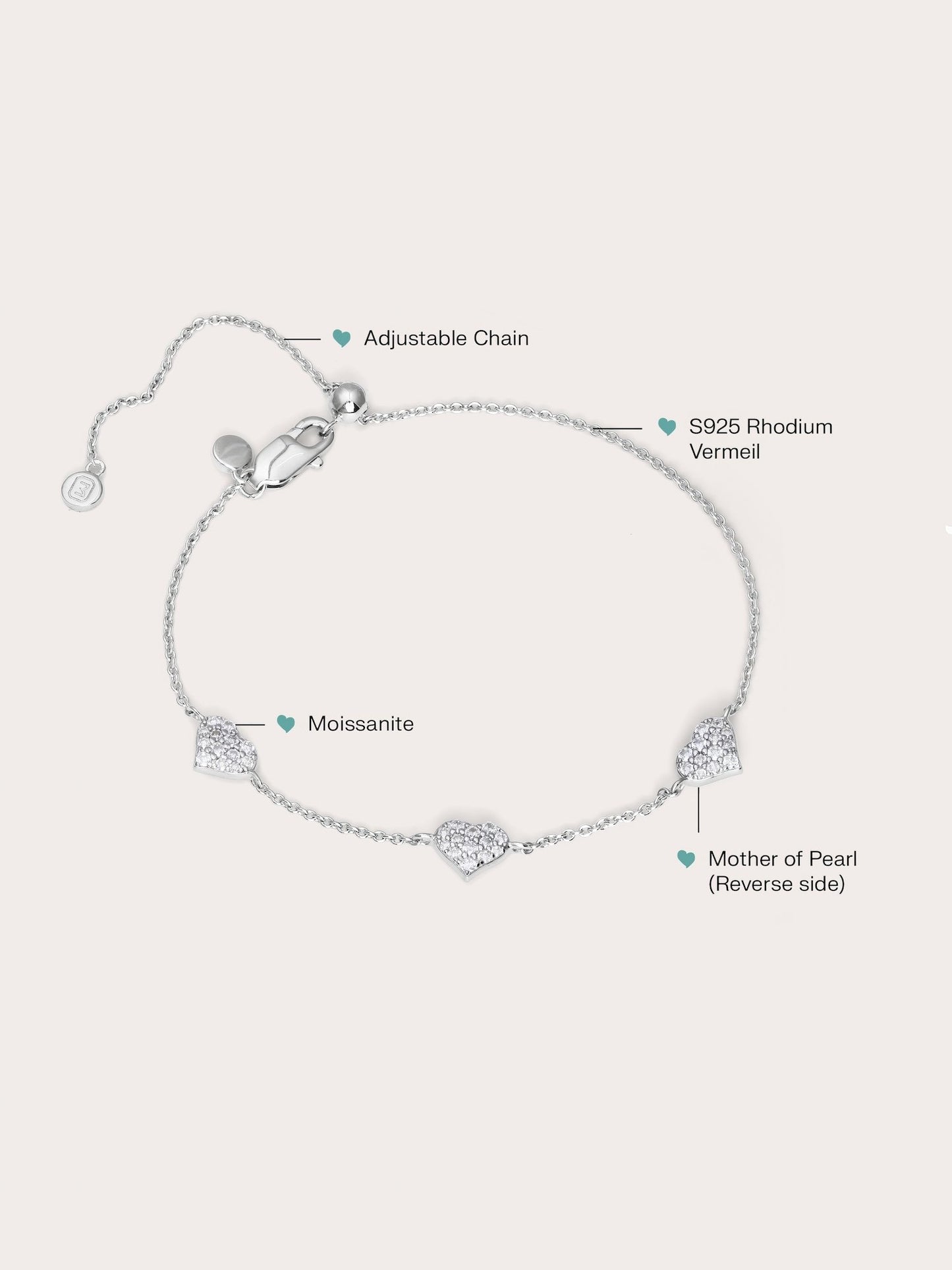 Puffy Heart Reversible Bracelet