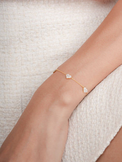 Puffy Heart Reversible Bracelet 18K Gold (3) – Mondays Made Flower & Birthstone Jewelry Singapore