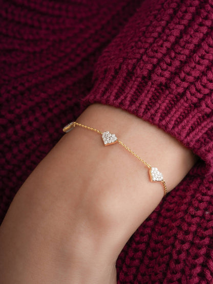 Puffy Heart Reversible Bracelet 18K Gold (4) – Mondays Made Flower & Birthstone Jewelry Singapore