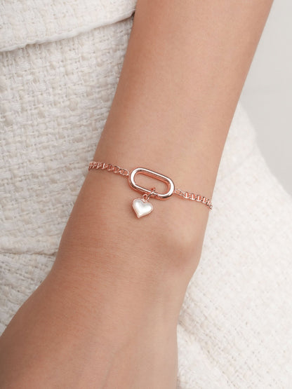 Puffy Heart Reversible Charm 18K Rose Gold (2) – Mondays Made Flower & Birthstone Jewelry Singapore