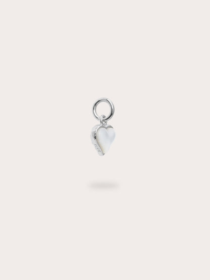 Puffy Heart Reversible Charm S925 Silver Rhodium Mother of Pearl (2) – Mondays Made Flower & Birthstone Jewelry Singapore
