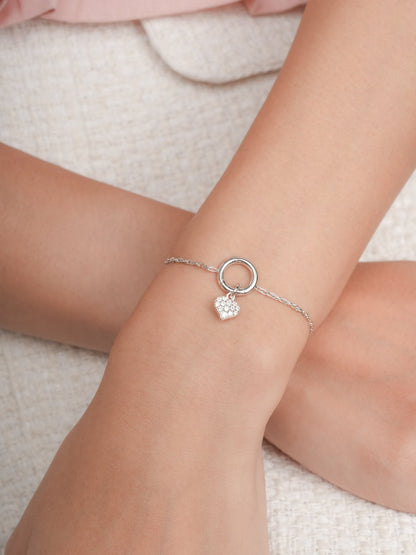 Puffy Heart Reversible Charm S925 Silver Rhodium (3) – Mondays Made Flower & Birthstone Jewelry Singapore